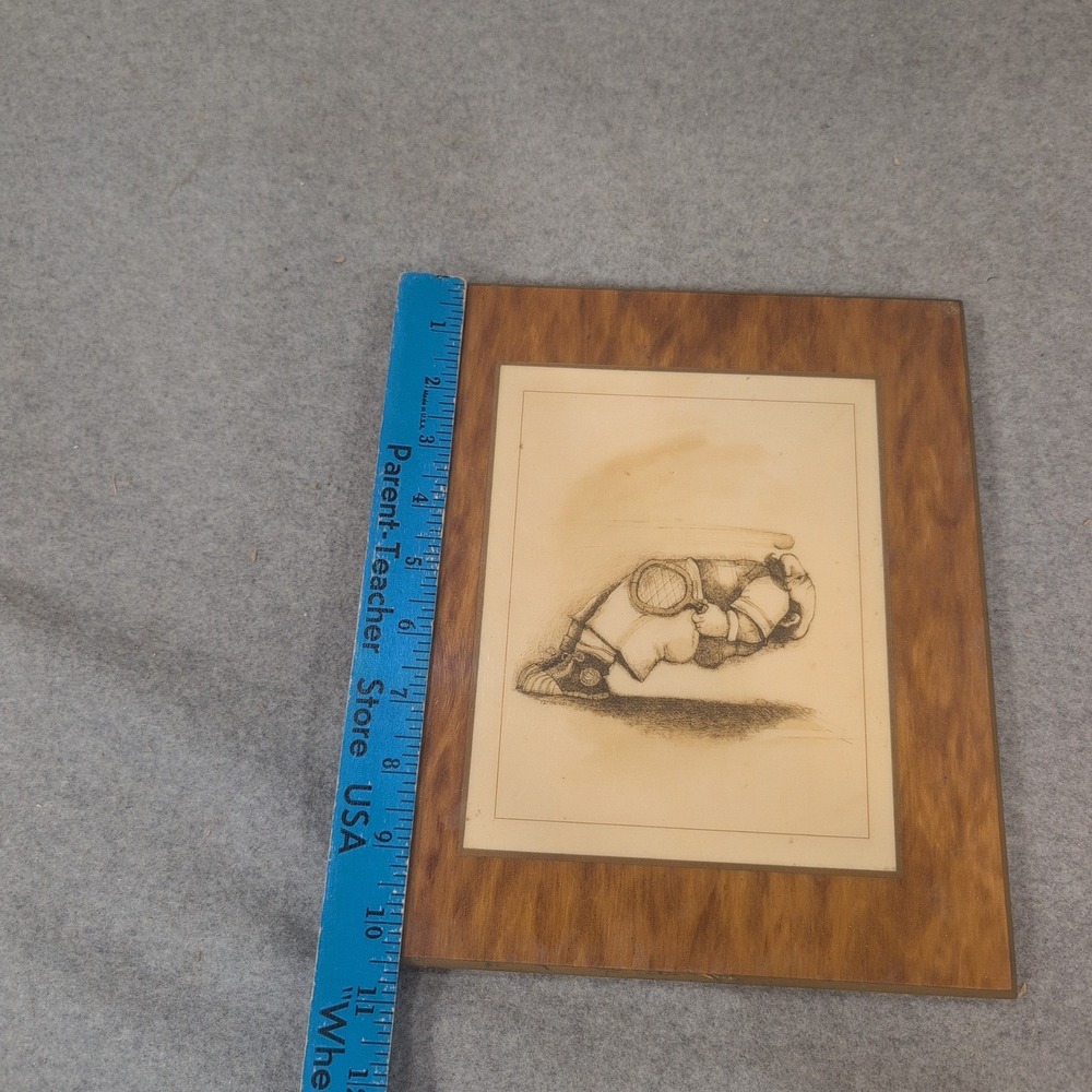 Vintage Master Craft Tennis Player Humorous Sports Art Wood Wall Plaque 8x10 - Picture 3 of 4